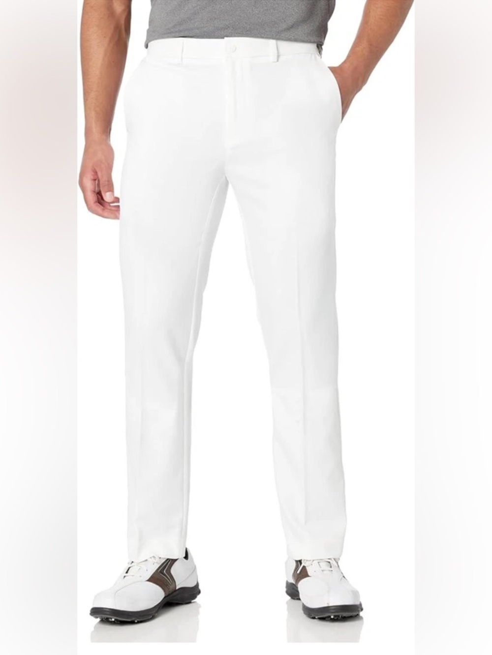 PGA Tour 34x30 Comfort Waist Golf/Dress Pants Flat Front White